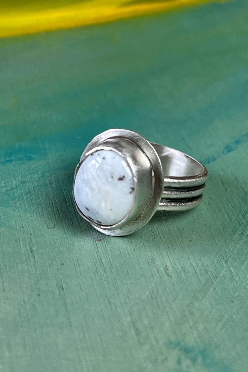 White Buffalo Turquoise Ring