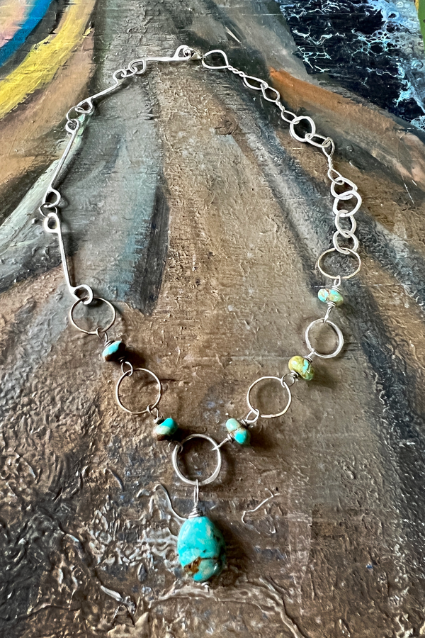Mixed Media + Turquoise Necklace