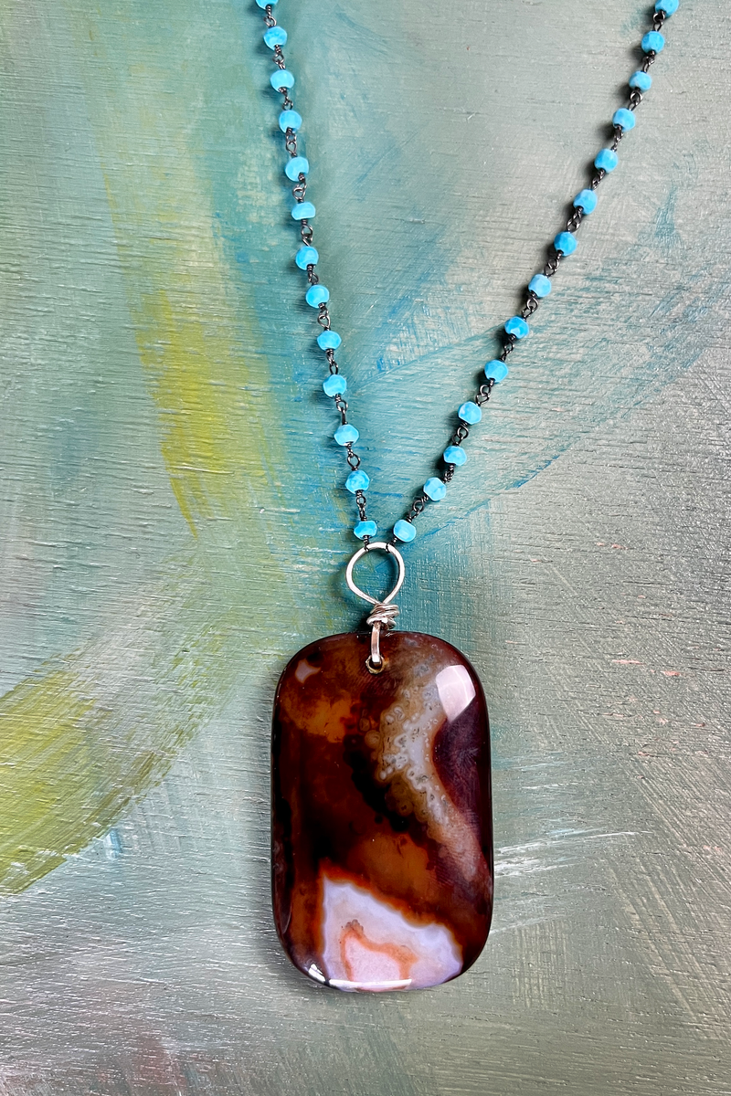 Red Jasper + Turquoise Necklace