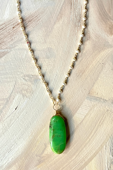 Pearls + African Chysoprase