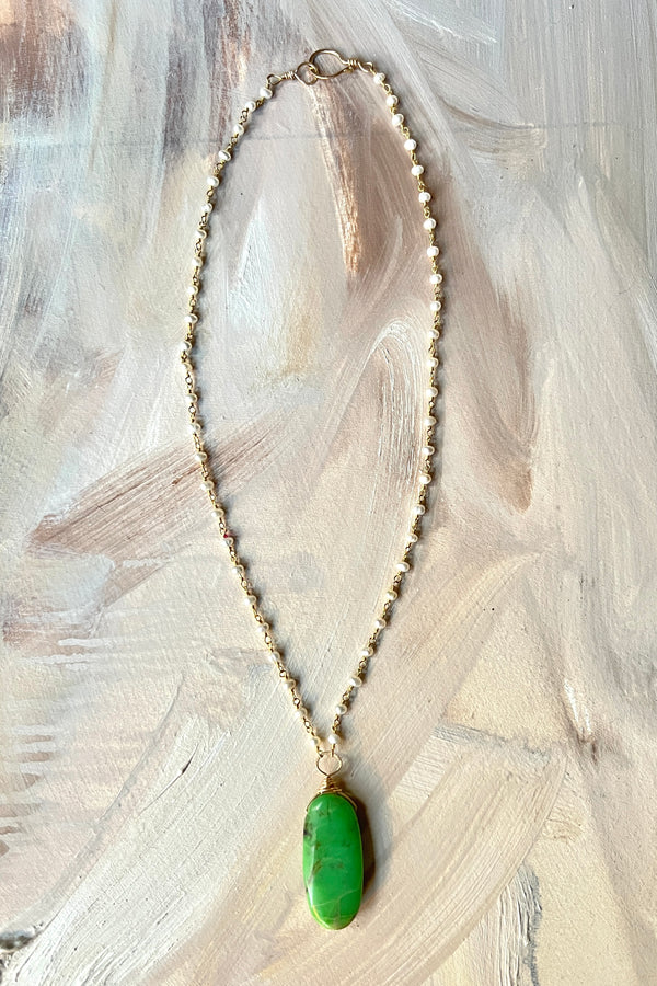 Pearls + African Chysoprase