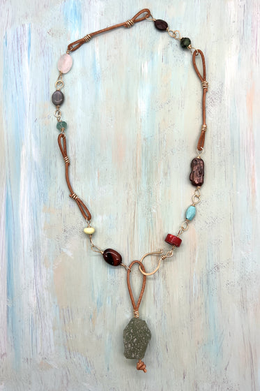 Gold + Leather + Stones