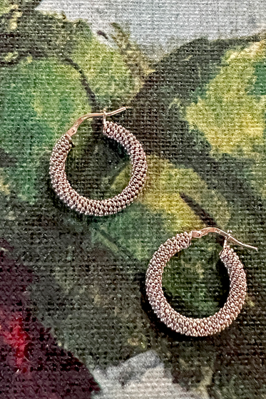 Sterling Silver Beaded Hoop