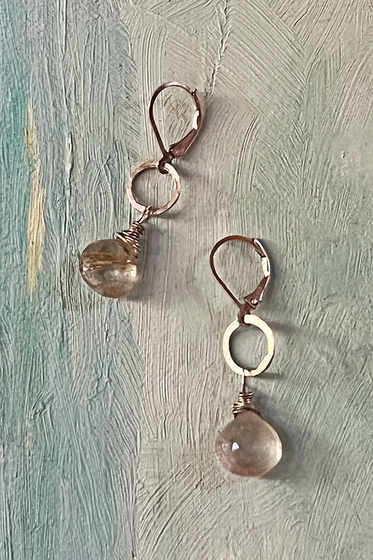 Teardrop Rutilated Quartz Earrings