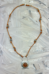 Rutilated Quartz + Leather