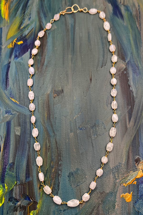 Moonstone + Gold Necklace