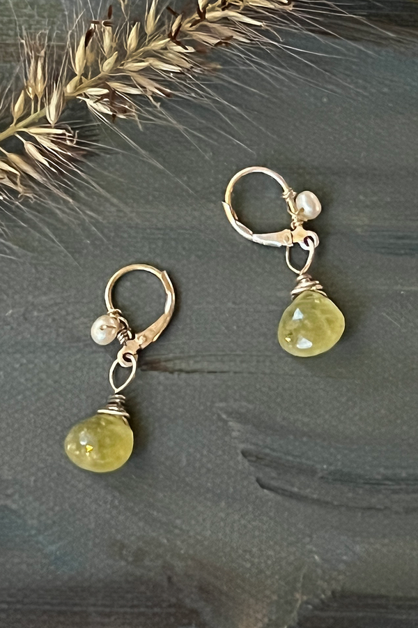 Green Garnet + Pearls