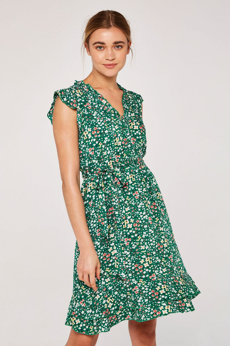 Ditsy Cluster Ruffle Dress