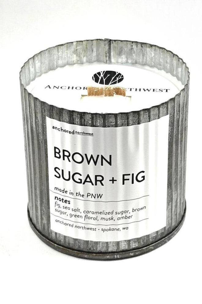 Brown Sugar + Fig Wood Wick Rustic Farmhouse Soy Candle