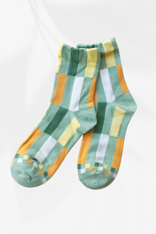 Vertical Color Blocks Casual Socks