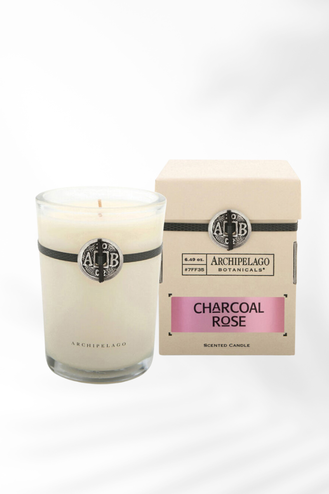 Charcoal Rose Boxed Candle