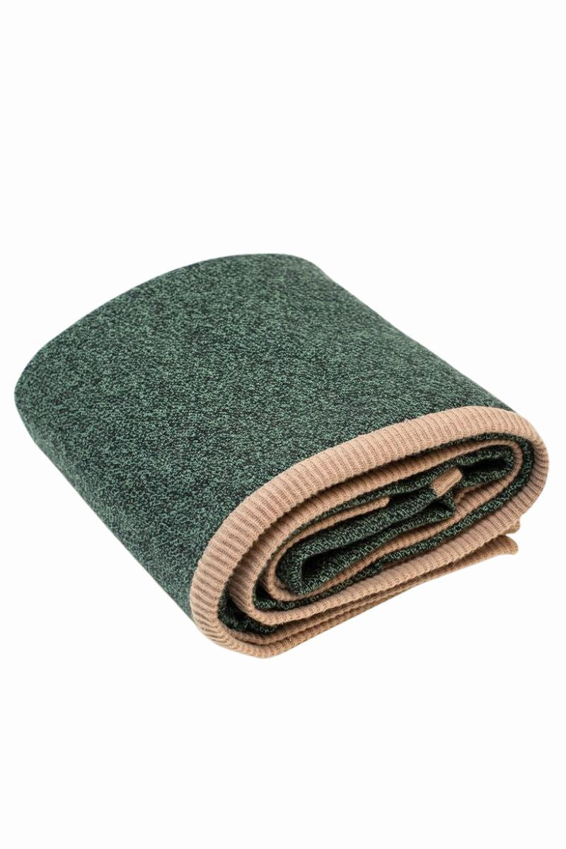 Green 100% Pure Cashmere Reversible Luxury Blanket Travel Throw