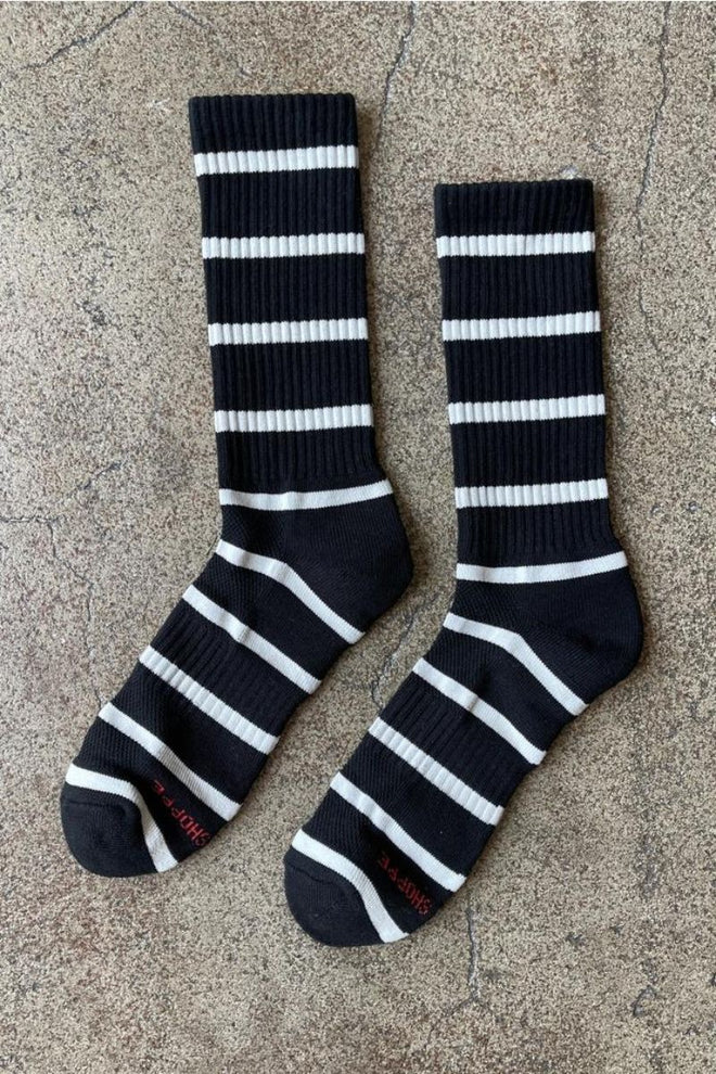 Extended Striped Boyfriend Socks