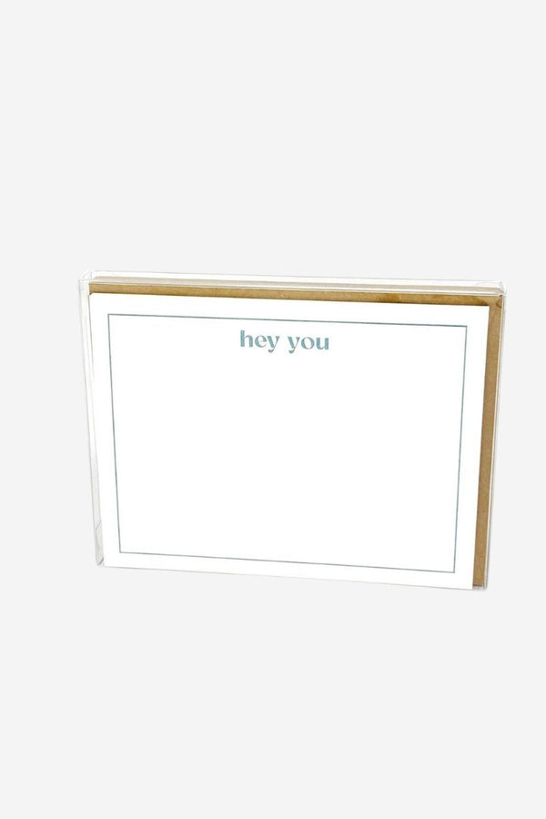 Hey you - Box of 6 letterpress flat notecards