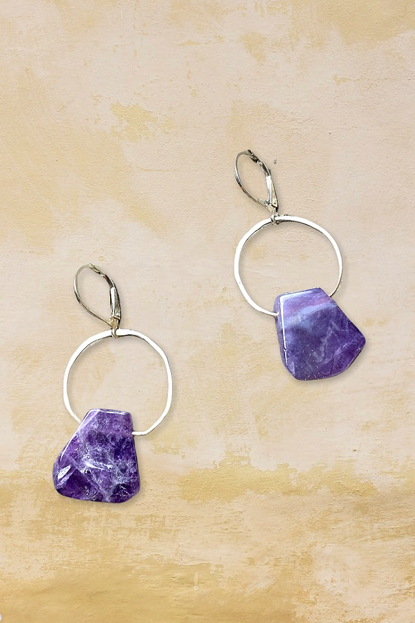 Irregular Amethyst Earrings