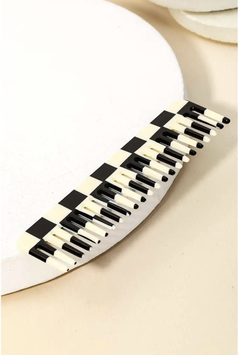 Checkered Rectangle Acetate Hair Comb – Studio Opal Boutique