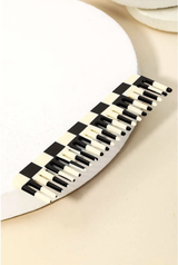 Checkered Rectangle Acetate Hair Comb