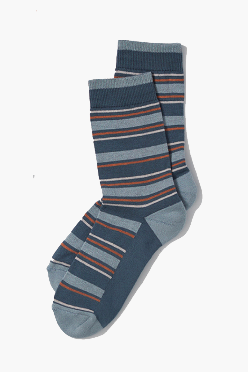 Pact Light Blue Striped Socks