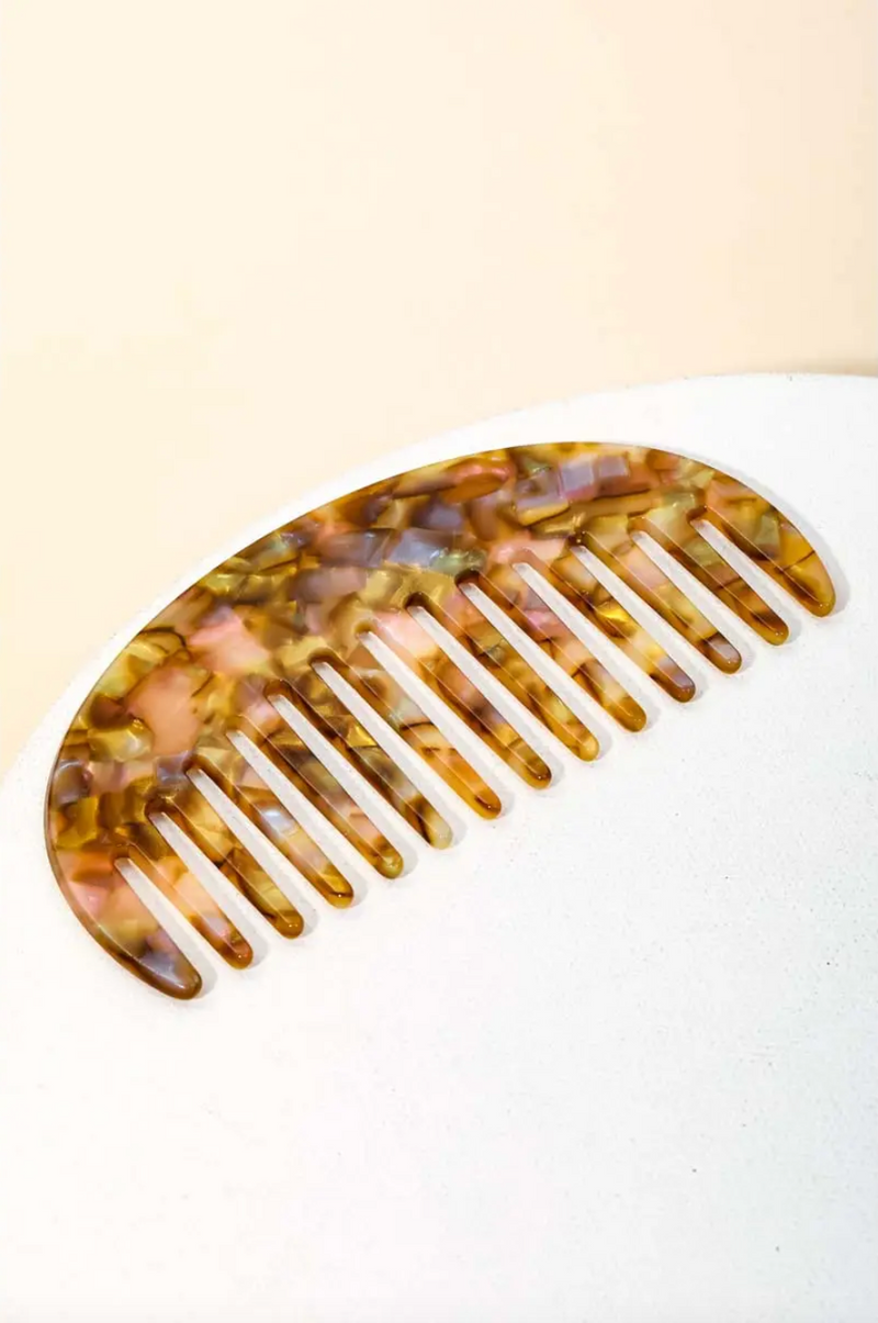 Brown Acetate Curved Hair Comb