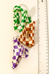 Colorful Checkered Acetate Hair Claw Set