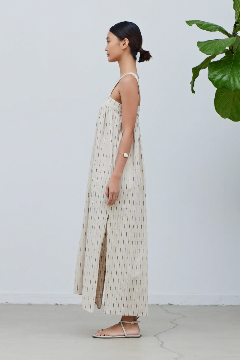 Embroidered Linen Maxi Dress