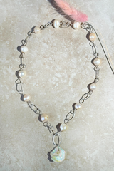 Raw Opal + Freshwater Pearl Necklace