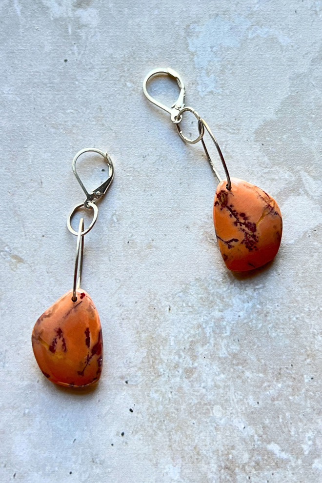 Leaf Agate Earrings