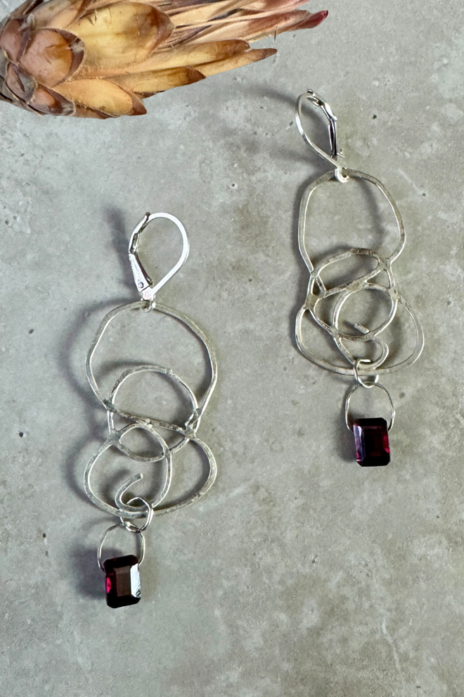 Garnets & Movement Earrings