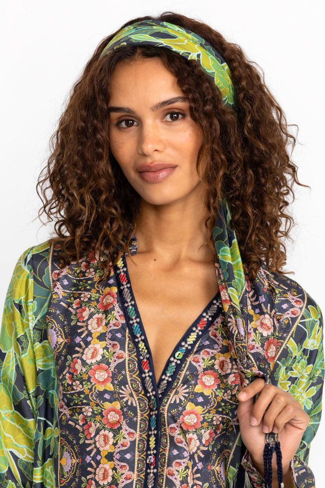 Johnny was scarf sales tie midi dress