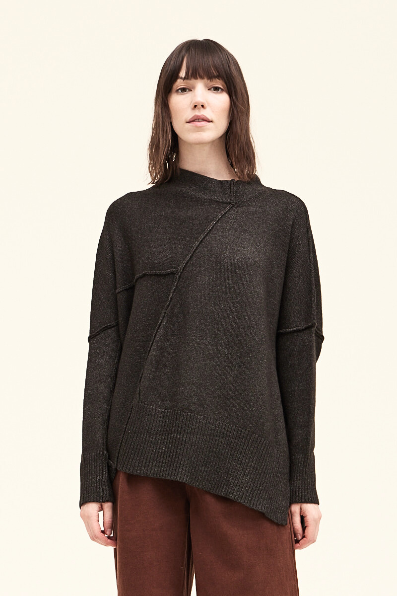 Asymmetrical Side Slit Sweater