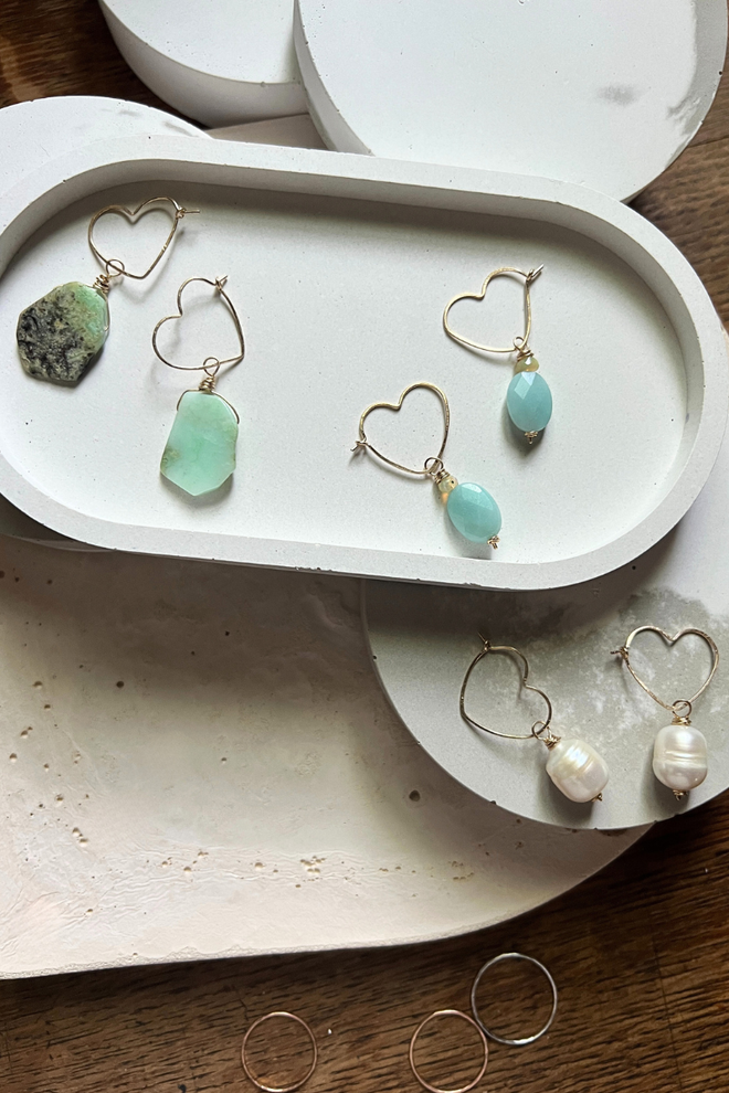 Heart Hoops w/Stone