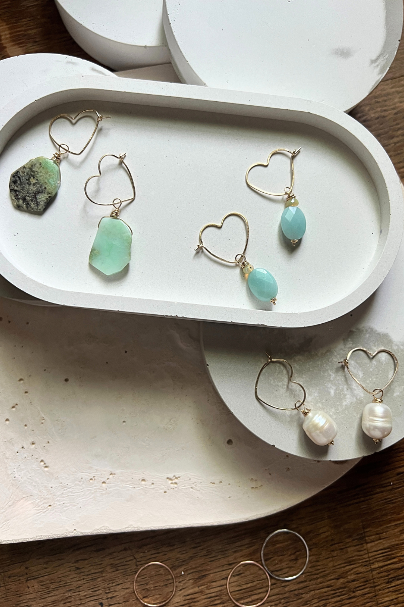 Heart Hoops w/Stone