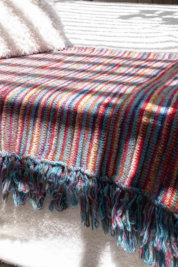 Rainbow Knit Throw
