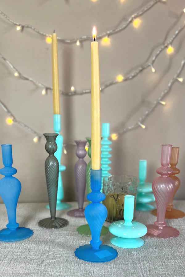 Colorful Glass Candlestick Holder