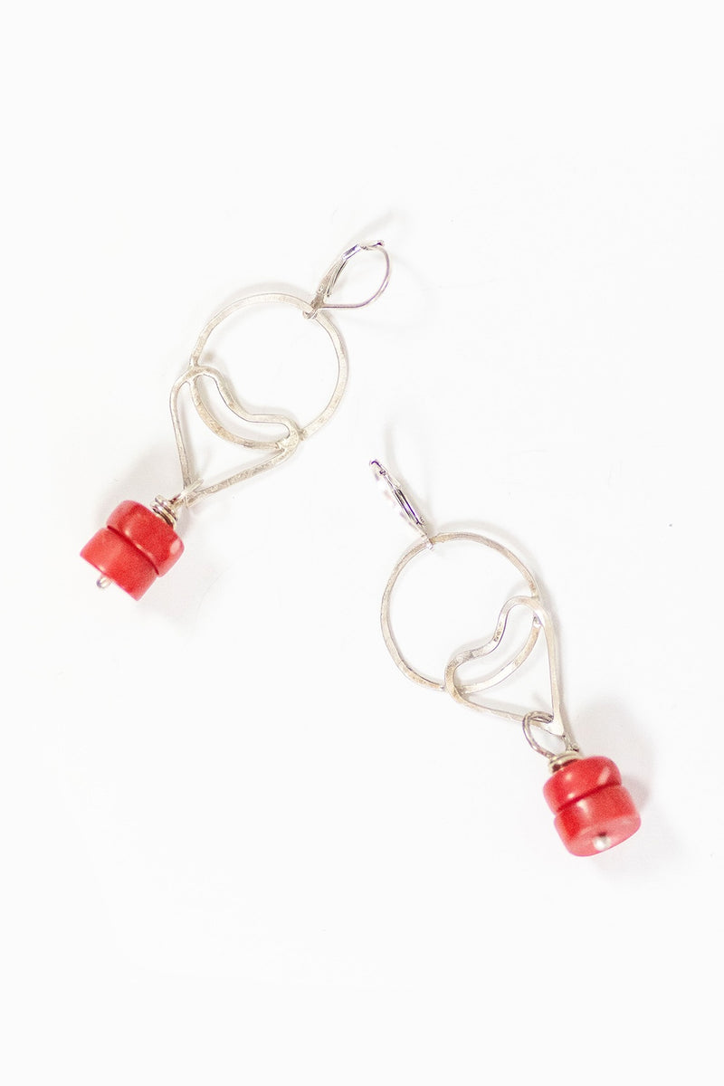 Full Moon + Heart Earrings