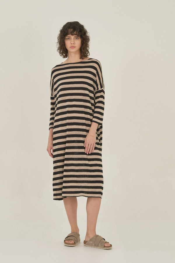 Linen Jersey Striped Dress