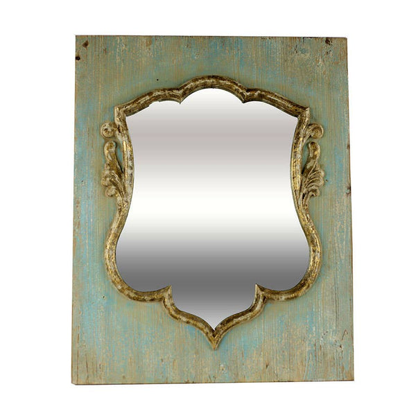Wood Shield Mirror