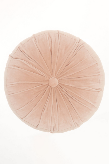 Round Ruched Velvet Pillow