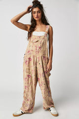 Floral Print Love Overalls