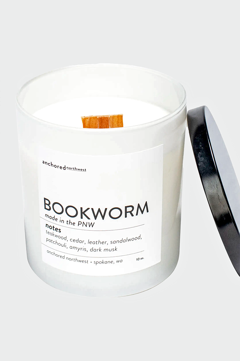 Bookworm White Tumbler Candle