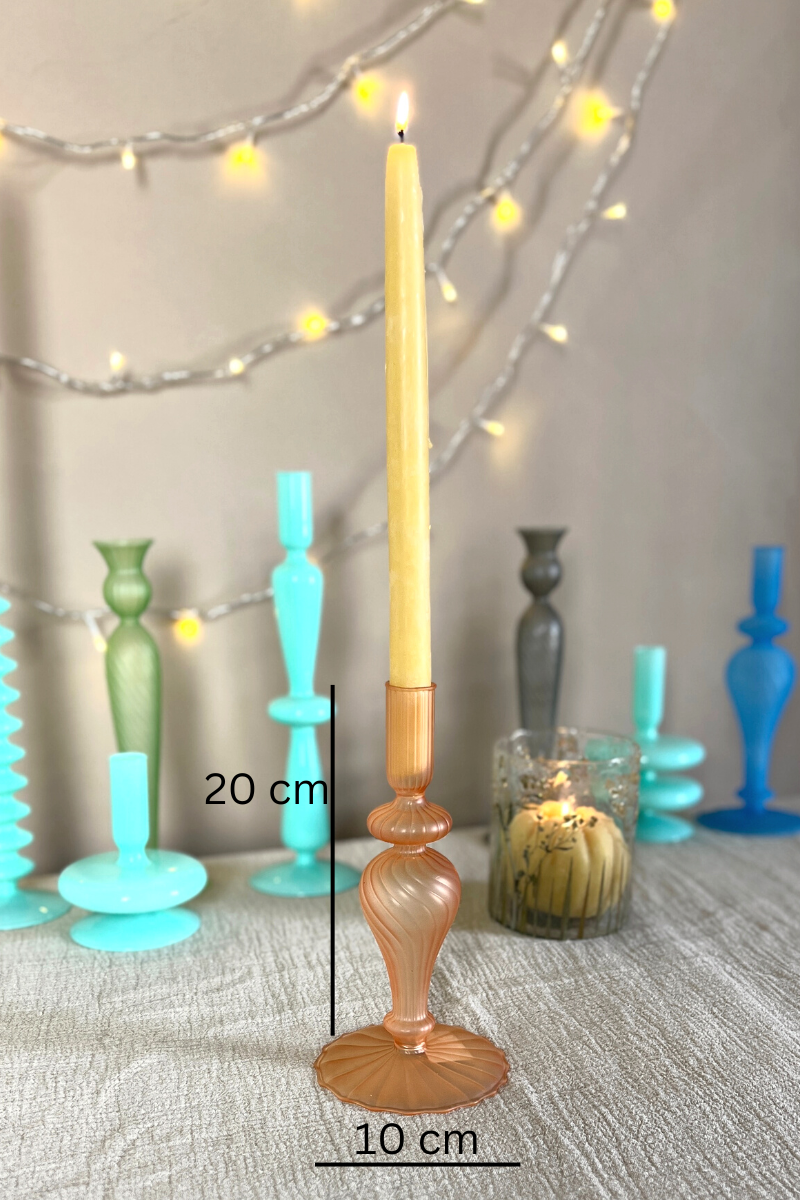 Colorful Glass Candlestick Holder