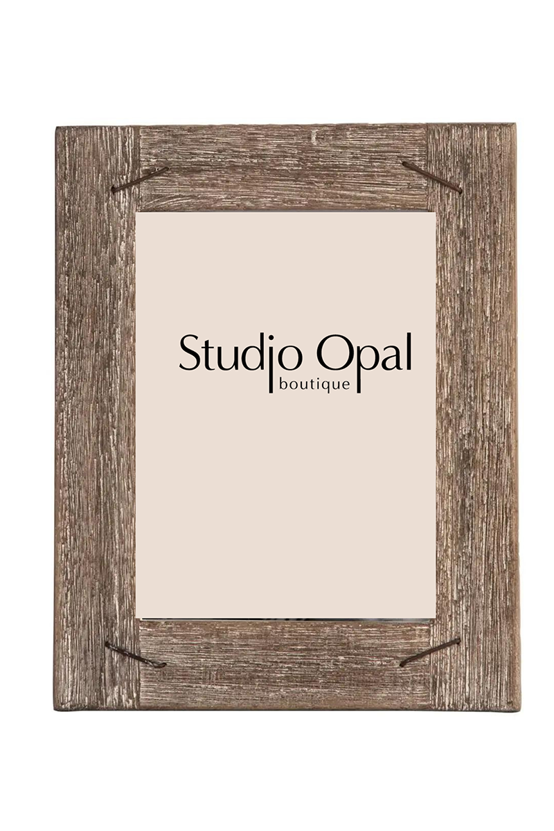 5 x 7 inch Distressed Wood Picture Frame with Nail Accents